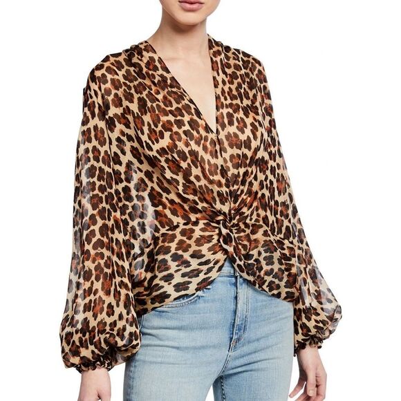 Caroline Constas Black Bette Blouse Balloon Sleeves - Picture 9 of 11